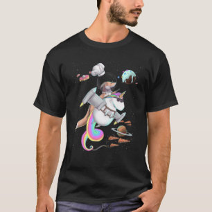 T-shirt Fox Riding Unicorn Food Pizza Space Party Planet C