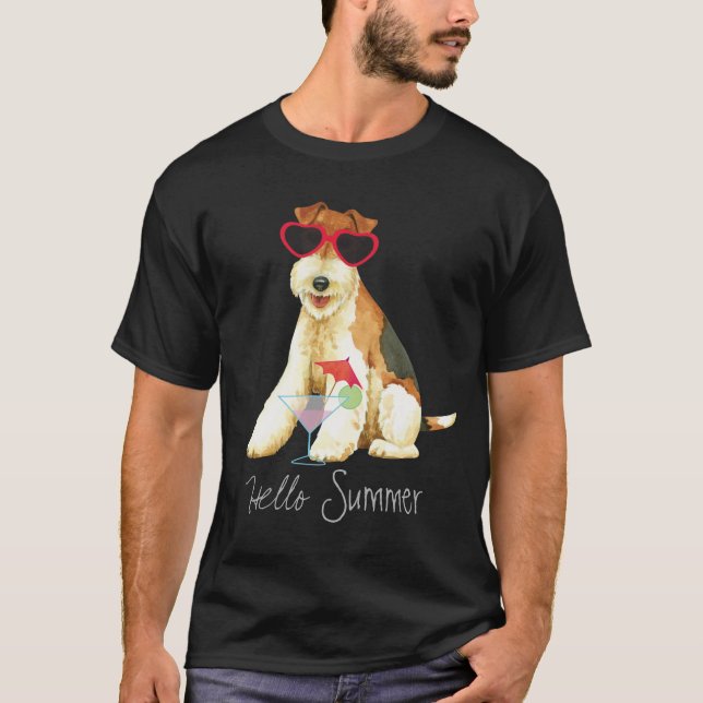 T-shirt Fox Terrier de fil d'été (Devant)