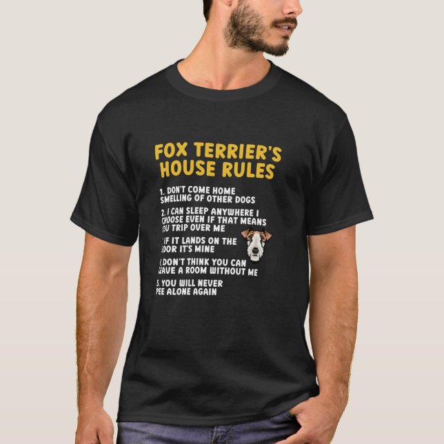 T-shirt Fox Terrier House Règles Fox Terrier Lover Fox Ter (Devant)