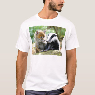 T-shirt Foxcub & Badger Cute !