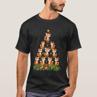 T-shirt Foxes Animal Noël Arbre Cadeau Drôle Noël F