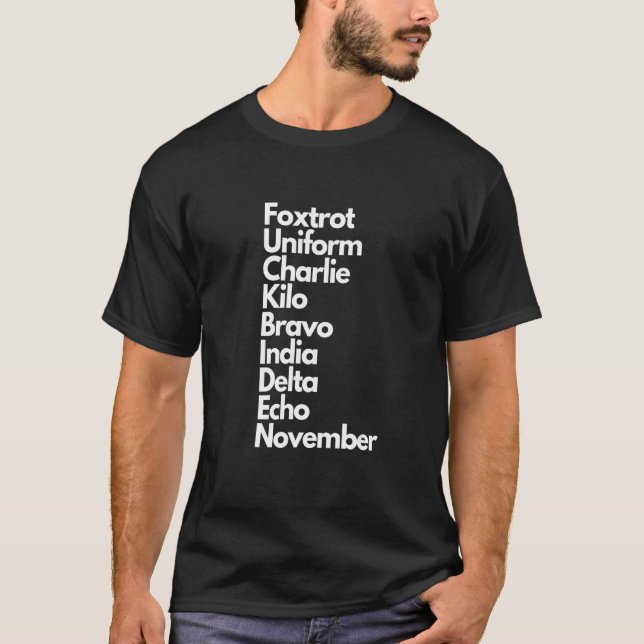 T-shirt Foxtrot Uniform Charlie Kilo Bravo Inde Delta Ech (Devant)