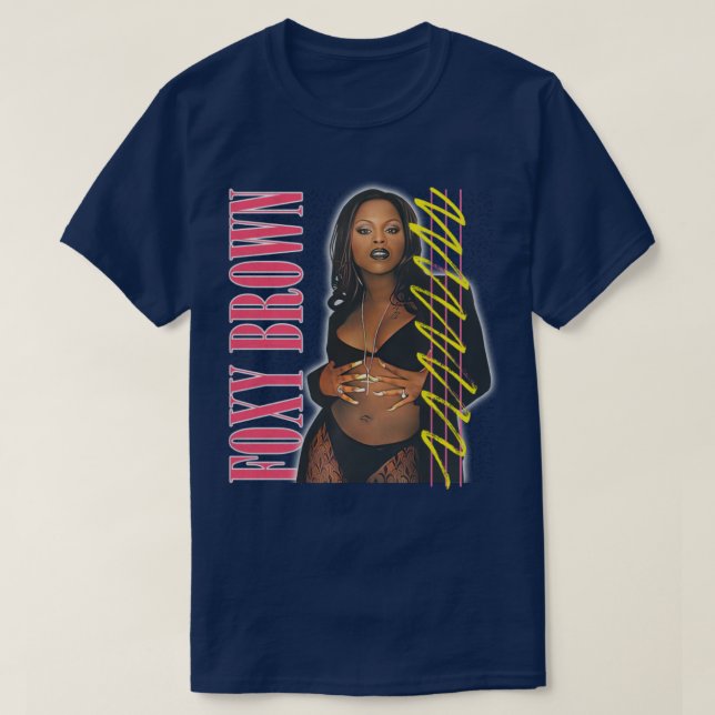 T-shirt Foxy Brown 90s Retro Fan Design (Design devant)