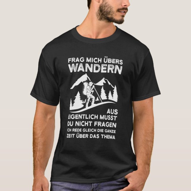 T-shirt frag mich überswandern aus eigentlich musst wander (Devant)
