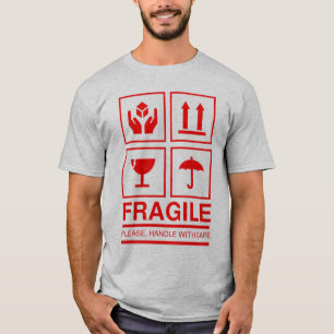 T-shirt Fragile manipulez avec le symbole de soin