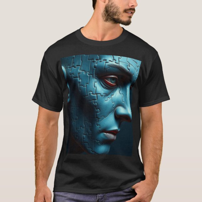 T-shirt Fragmenté Mind : Jigsaw Puzzle Head (Devant)