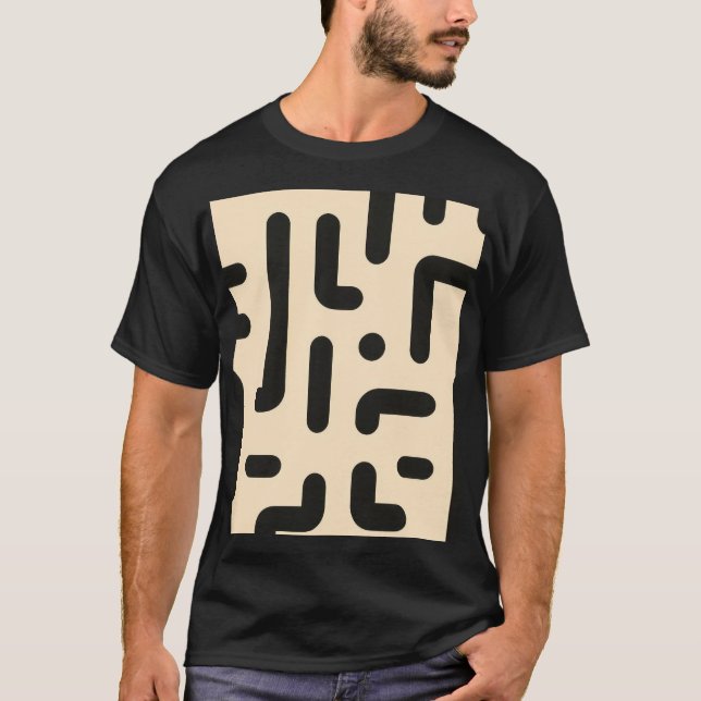 T-shirt Fragments de lettre sur arrière - plan beige pâle (Devant)