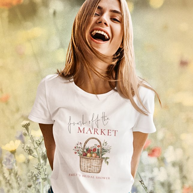 T-shirt Fraîchement de la Fête des mariées de nom du march (Créateur téléchargé)