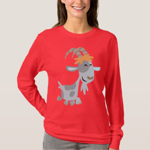 T-shirt frais mignon de femmes de chèvre de bande