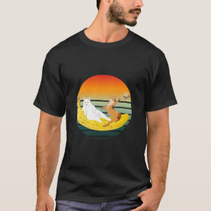 T-shirt Fraisage de chat sur banane tenant casquette