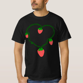 T-shirt Fraise de la Vigne en Forme de Cœur – Fruit Romant