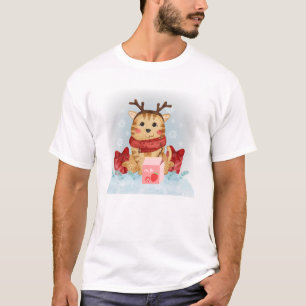T-shirt Fraise Lait Chat Neko Noël Tonakai Reindee