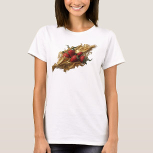 T-shirt Fraises Abstraites Rouges Captivantes