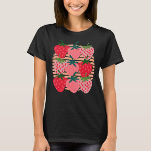 T-shirt Fraises Berry Rouge Fruit d'été Retro Str