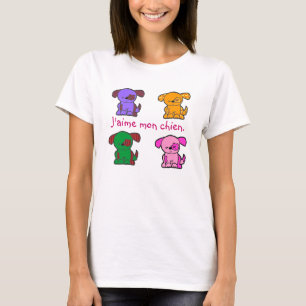 T-shirt Français - amour d'I mon chien - dénommez la