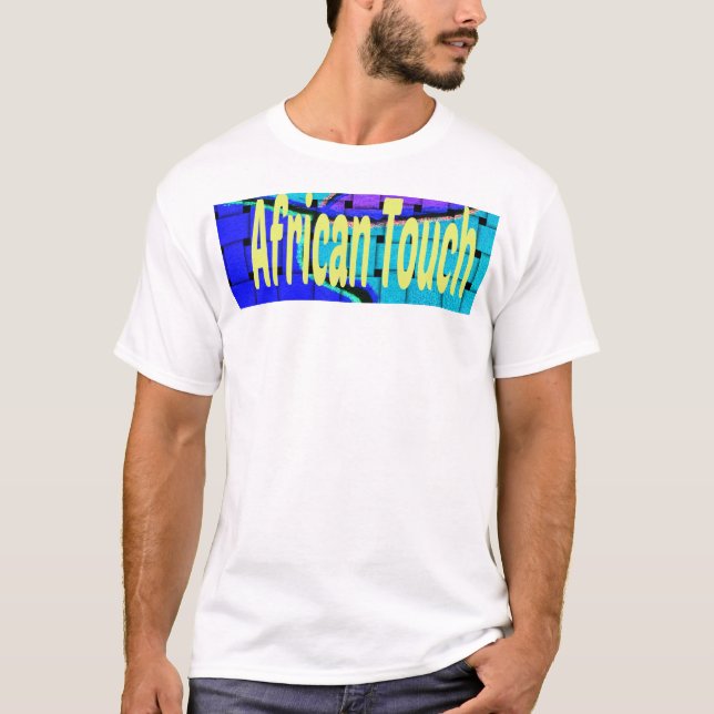T-shirt Français Bleu Africain Tissé Abstrait violet forme (Devant)
