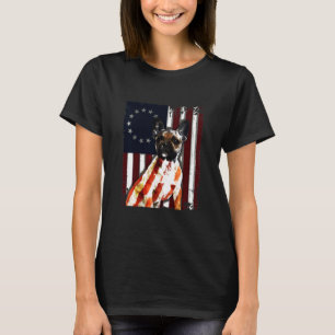 T-shirt Français Bulldog Costume US drapeau américain