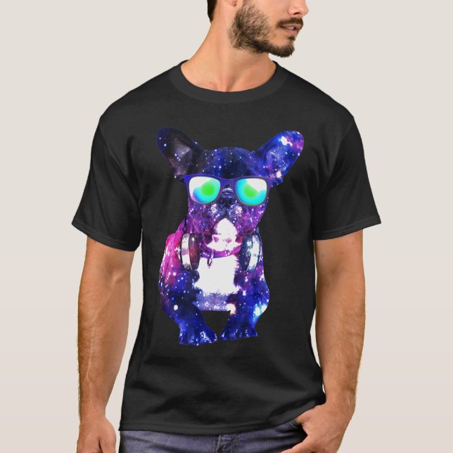 T-shirt Français Bulldog Dj Musique Pour Hommes Femmes Et  (Devant)