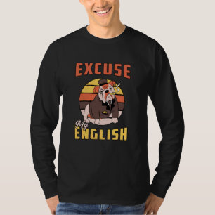 T-shirt Français Bulldog Excuse My English Vintage Funny