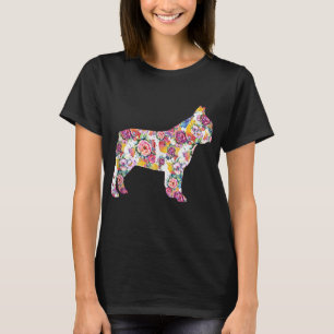 T-shirt Français Bulldog Flower Motif Frenchie Bulldogs