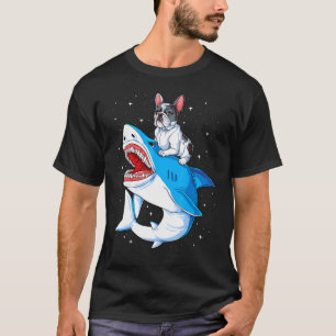 T-shirt Français Bulldog Shark Kids Homme Space Galaxy Jaw