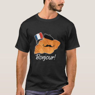 T-shirt Français Croissant Lover France Drapeau Francophil