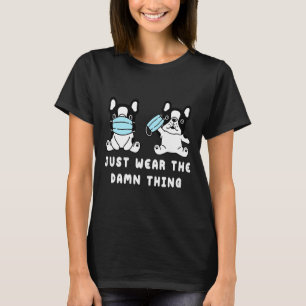 T-shirt Français Français Chie Chien Masque Visage