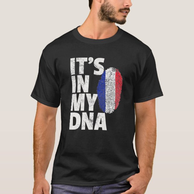 T-shirt Français France Drapeau C'est dans mon ADN cadeau  (Devant)