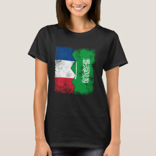 T-shirt France Arabie Saoudite Drapeau Moitié Arabie Saoud