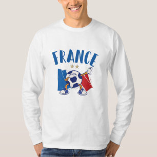T-shirt France Dabbing Soccer Ball Drapeau 2 étoiles