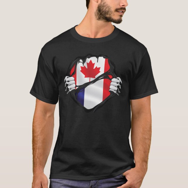 T-shirt France Drapeau des racines arrachées aux mains can (Devant)