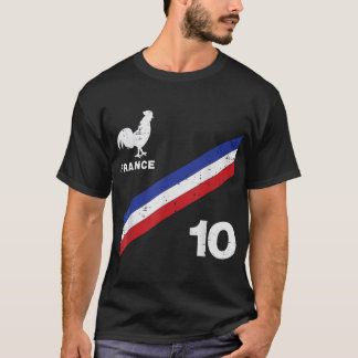 T-shirt France Drapeau Numéro 10 Ventilateur De Football H