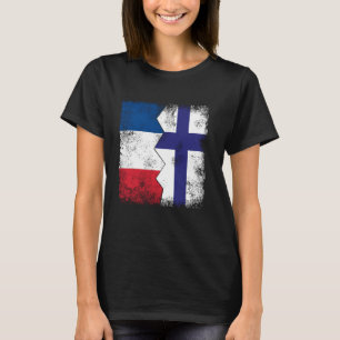 T-shirt France Finlande Drapeaux Moitié Finlandais Racines