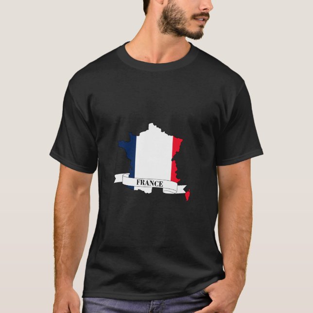 T-shirt France flag map (Devant)