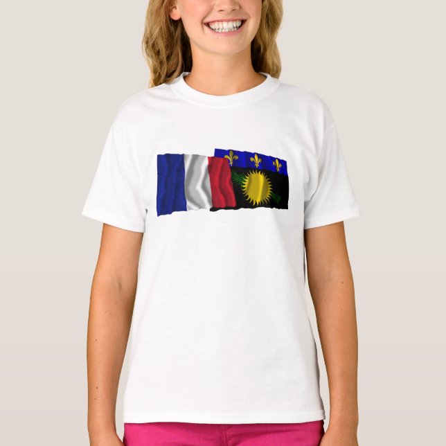 T-shirt France & Guadeloupe drapeaux (Devant)