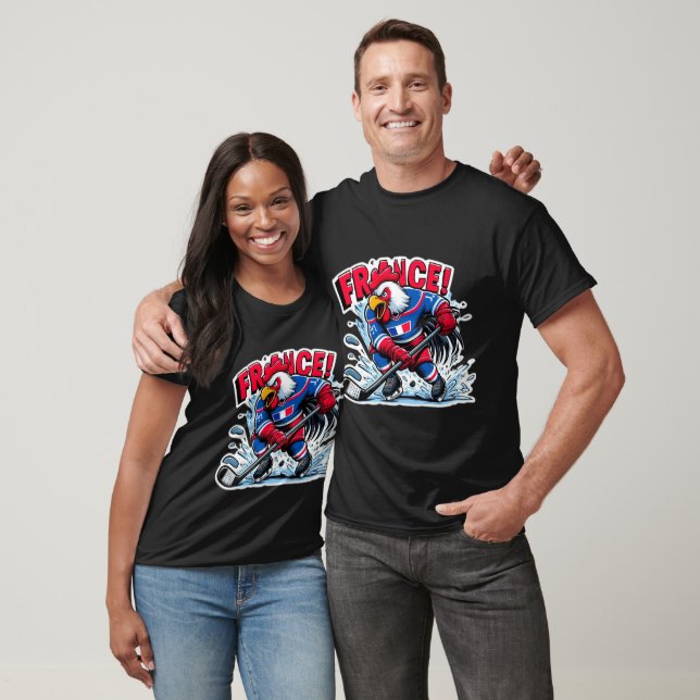 T-SHIRT FRANCE-HOCKEY GALLIC ROOSTER 3 (Unisexe)