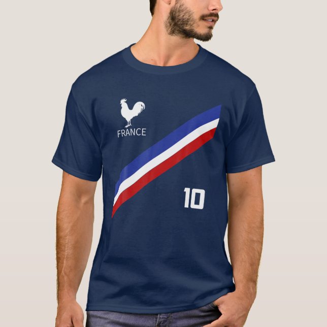 T-shirt France Jersey Number Ten Soccer Club Football fran (Devant)
