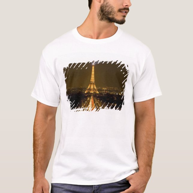 T-shirt France, Paris. Vue nocturne de la Tour Eiffel (Devant)