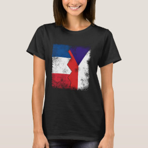 T-shirt France République tchèque Drapeaux moitié tchèque 
