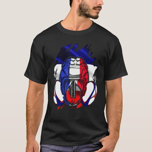 T-shirt France Rugby Jersey France Drapeau Rugby France Je (Devant)