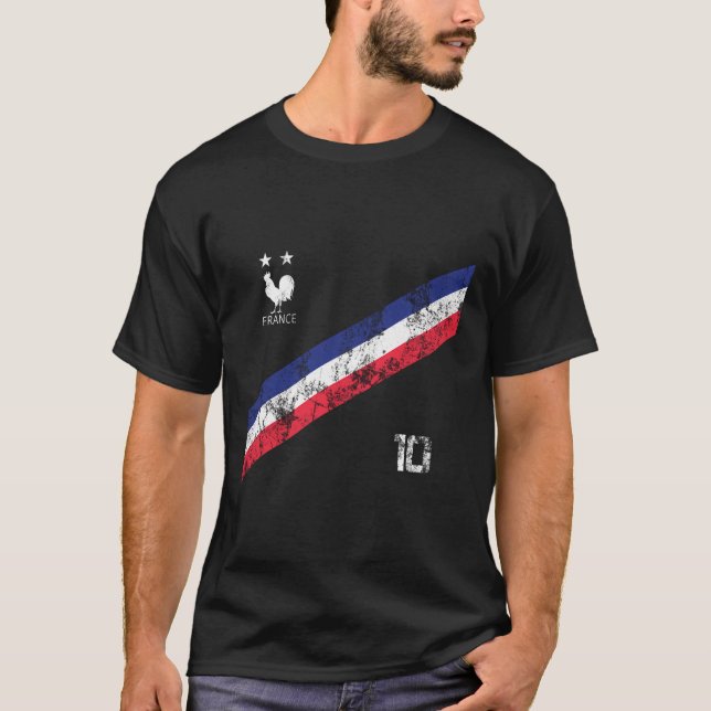 T-shirt France Soccer Jersey Style Équipe Hommes Femmes En (Devant)