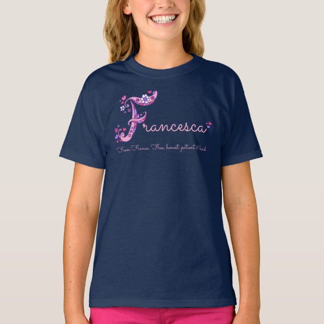 T-shirt Francesca nom et signification vêtements pour fill (Devant)