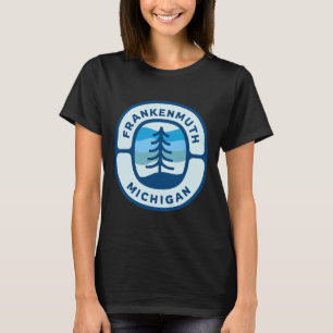 T-shirt Frankenmuth Michigan Mi Retro Winter Forest Souven