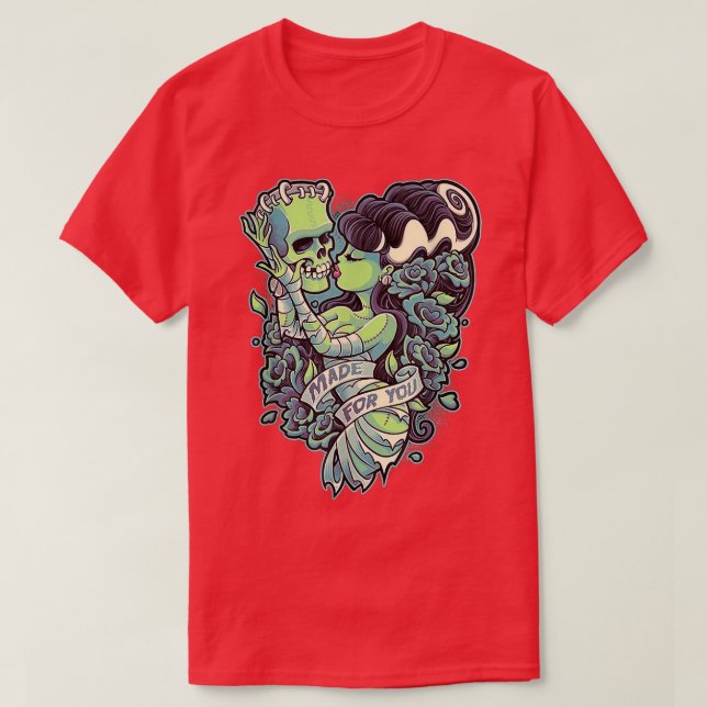 T-shirt Frankenstein Et Mariée Fabriquées Pour Vous (Design devant)