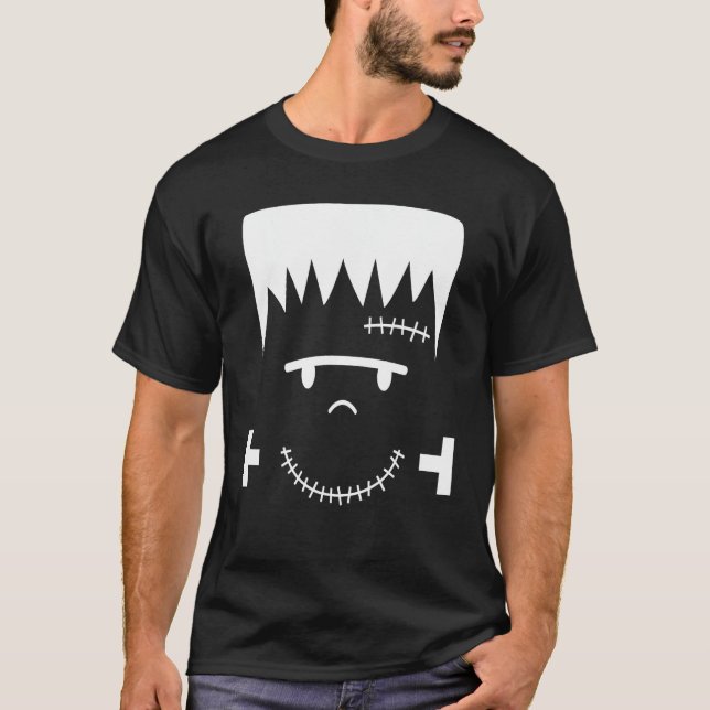 T-shirt Frankenstein Face drôle Costume d'Halloween (Devant)