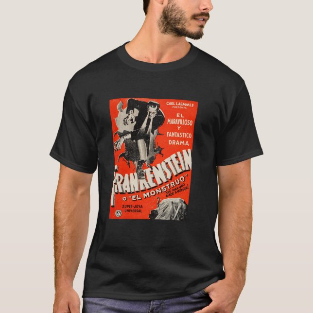 T-shirt Frankenstein Halloween Monster Poster Horaire Espa (Devant)