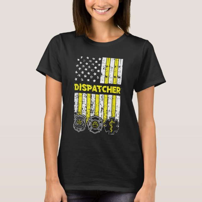 T-shirt Frapeau américain 911 Police de l'expéditeur (Devant)