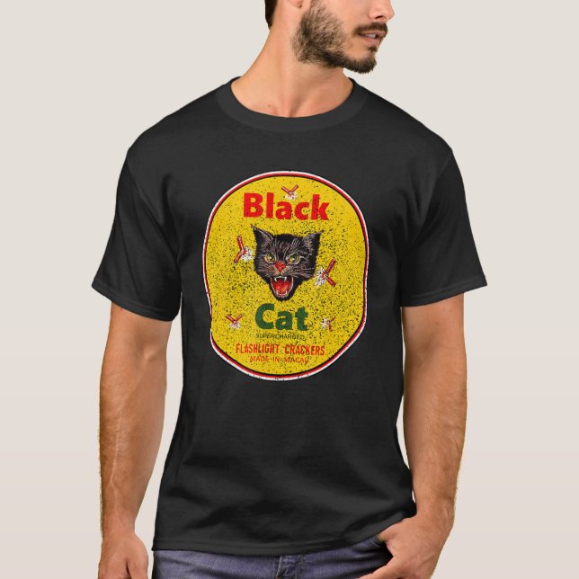 T-shirt Frappe de chat noir (Devant)