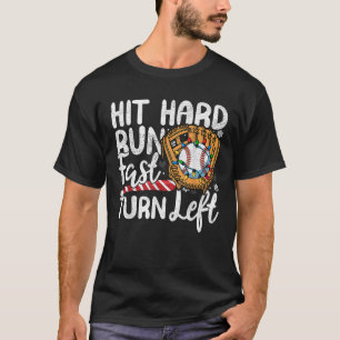 T-shirt Frapper à la dure Fast Turn Left Baseball Christma