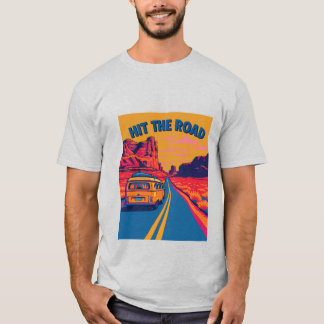 T-shirt Frapper La Route - Camper Van Vintage Road Trip Te